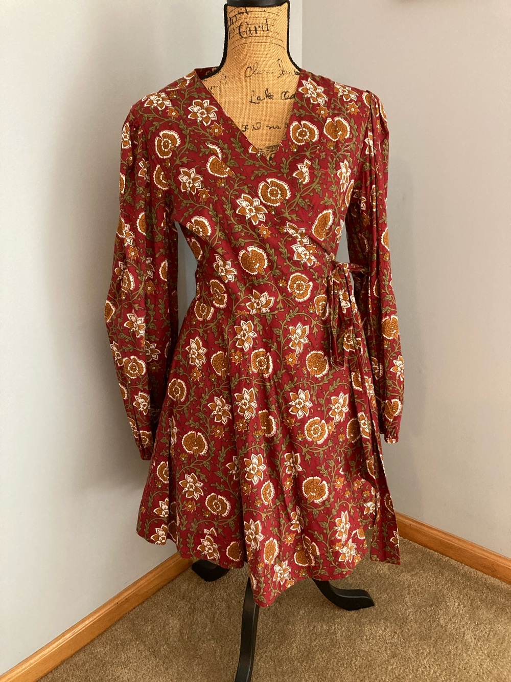 NWOT Mille Resort & Travel Nan Wrap Dress In Cinnabar Women Size L